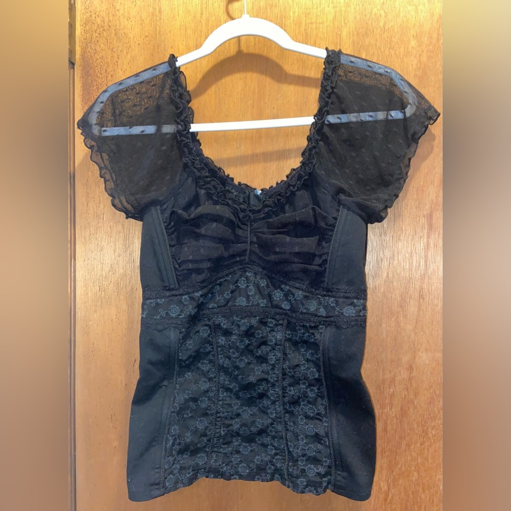 Rare VTG Tripp NYC Milkmaid Lace Corset Top S